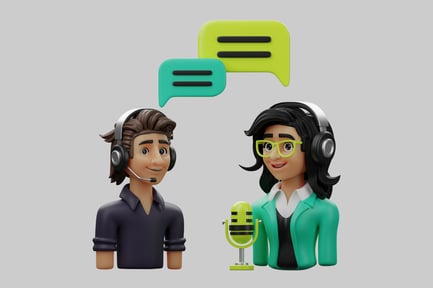 Preview: Cartoon customer service duo