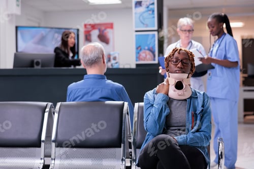 Preview: African american patient with neck collar