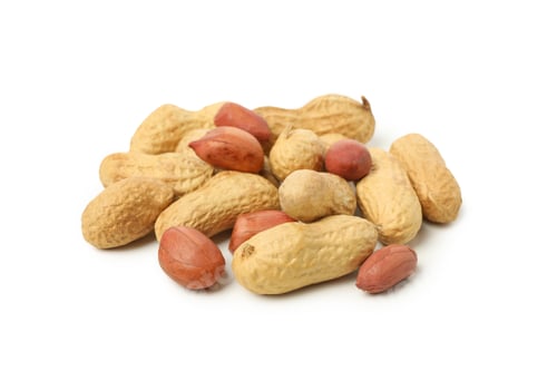 Preview: Shelled and unshelled peanut isolated on white background