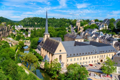 Preview: A beautiful view of the Luxemburg Abbey in Luxembourg City, Luxembourg