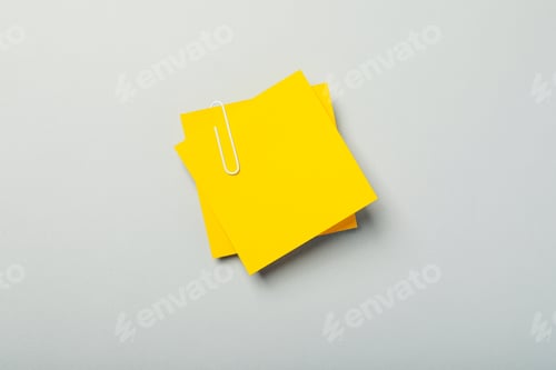 Preview: Concept of different office accessories - paper with clip
