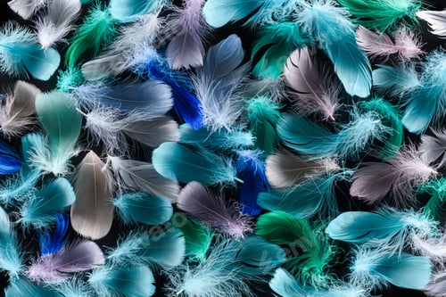 Preview: seamless background with multicolored light plumes isolated on black