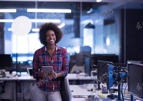 Preview: portrait of a young successful African-American woman in modern