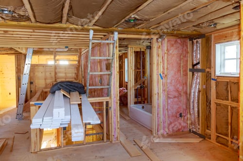 Preview: Interior Home Construction with Wood Frames and Insulation