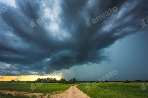 Preview: Supercell storm clouds with intense tropic rain