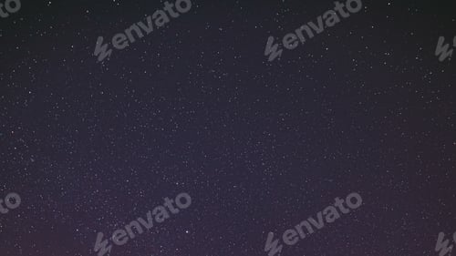 Preview: Night Starry Sky With Glowing Stars. Bright Glow Of Sky Stars. Copy Space. Natural Night Background