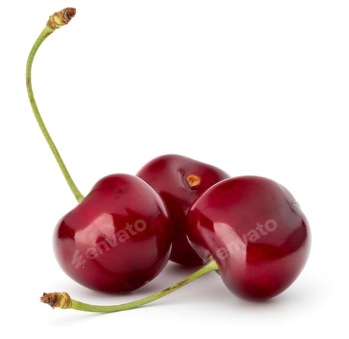 Preview: Sweet cherry berries isolated on white background cutout