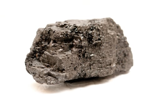 Preview: coal mineral sample on white