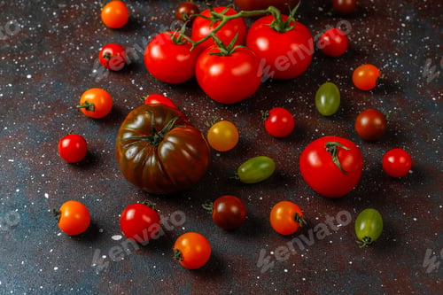 Preview: Fresh organic various tomatoes.