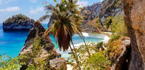 Preview: Manta Bay or Kelingking Beach on Nusa Penida Island, Bali, Indonesia