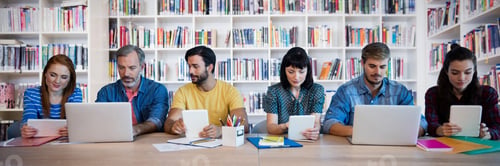 Preview: Composite image of business people working at table