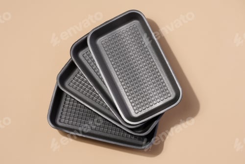 Preview: Disposable polystyrene foam rectangular plate for packaging vegetables and meat