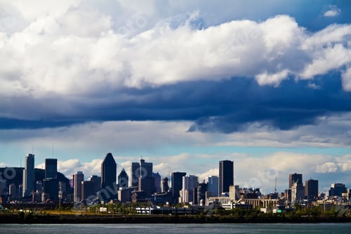 Preview: View of Montreal city just before a Storm All logo removed.