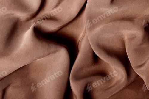 Preview: Elegant Brown Fabric with Soft Folds and Shadows