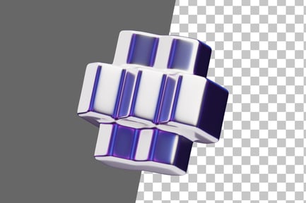 Preview: Chromatic Abstract Reflective Geometric Cross 3D Icon