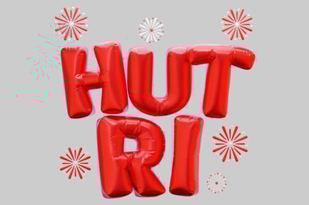 Preview: Hut RI Celebration With Red Balloons And Fireworks