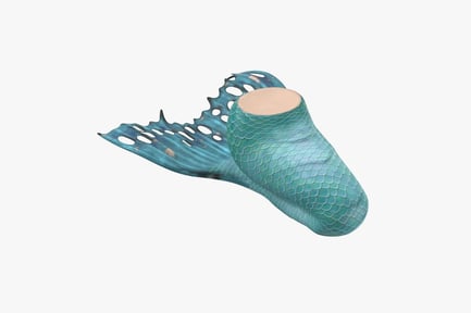 Preview: Seated Mermaid Tail with Blue Scales
