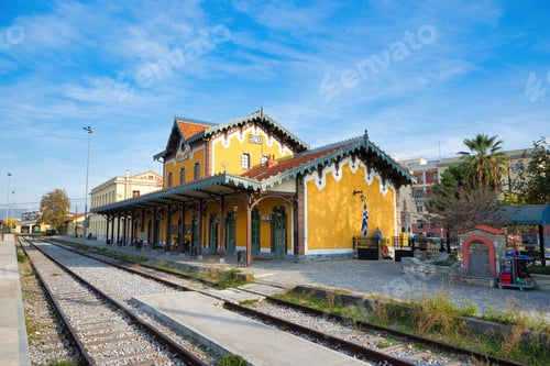Preview: train station. beautiful old train station, architecture. Volos Greece