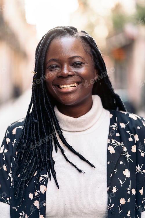 Preview: Cheerful African Woman Portrait