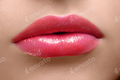 Preview: red lips close up