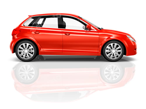 Preview: Shiny Red Sedan Studio Shot