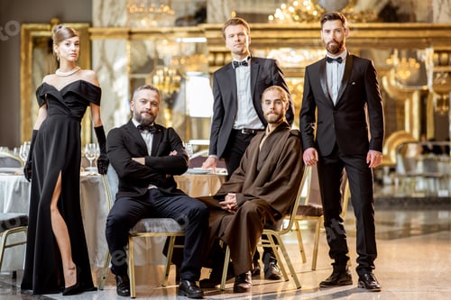 Preview: Group photo of people in classical style indoors