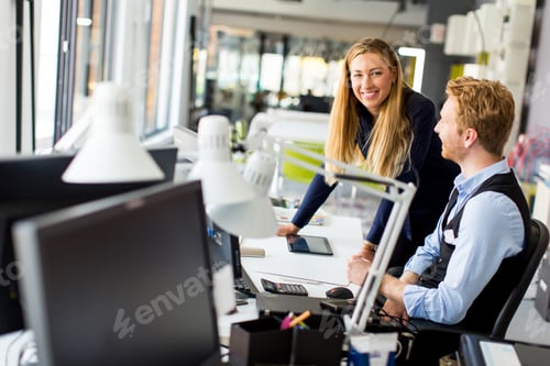 Preview: Young business people in the room