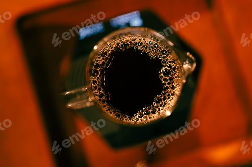 Preview: coffee making equipment tools at home kitchens to brew hot coffee that drips into their cups
