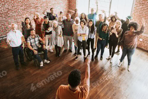 Preview: Group of diverse people in a workshop