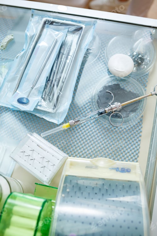 Preview: Dental clinic instruments for the treatment of the oral cavity. Dental instruments