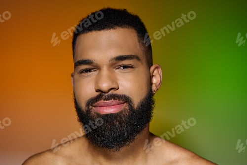 Preview: Bearded Beauty: Close-up of a Handsome Young Mans Skincare Routine