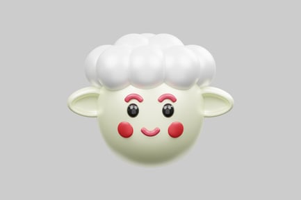 Preview: Cute cartoon sheep head