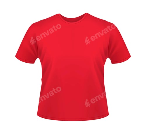 Preview: Red T-Shirt Isolated on White Background