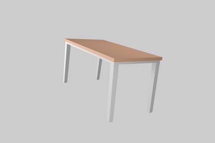 Preview: Wooden Surface Table with Metal Legs