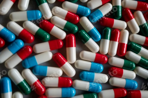 Preview: Top view image of colorful pills.