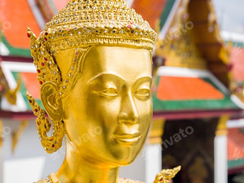 Preview: Kinnari statue at Wat Phra Kaew in Grand Palace, Bangkok.