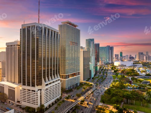 Preview: Downtown district of Miami in Florida, USA.