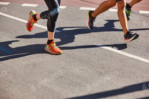 Preview: Runners on the street. Healthy lifestyle. Jogging exercise. Athletics
