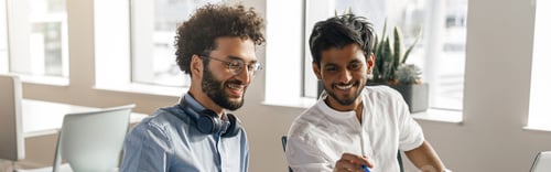 Preview: Busy coworkers cooperating and working together at office meeting, teamwork concept