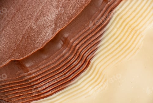 Preview: Chocolate cream texture background with dark and white layers