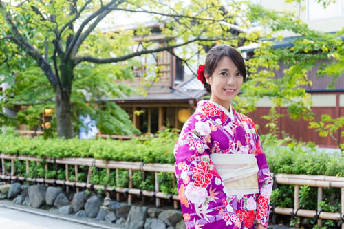 Preview: Woman wearing kimono