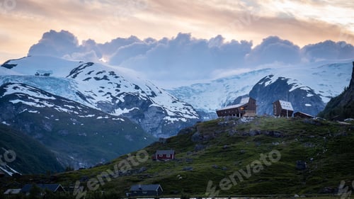 Preview: Scenic view of snowy mountains in Norway