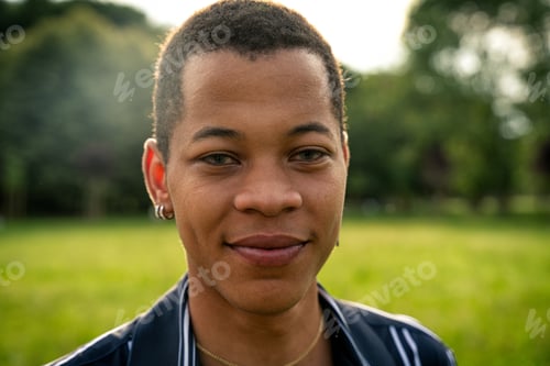 Preview: Group of multiethnic teenagers spending time outdoor on a picnic at the park