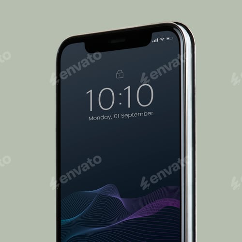 Preview: Black screen smartphone mockup design