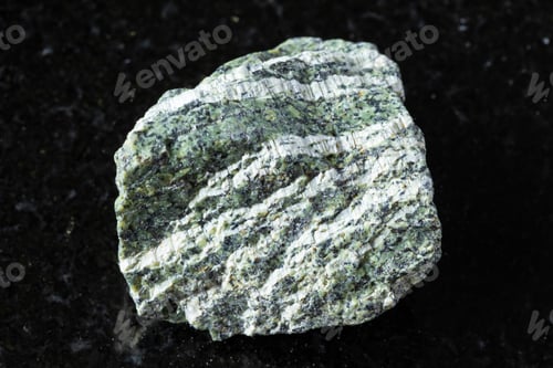 Preview: sample of raw chrysotile serpentine rock on black