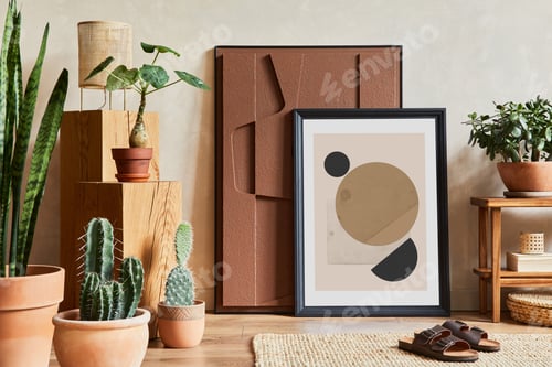 Preview: Creative composition of stylish living room interior