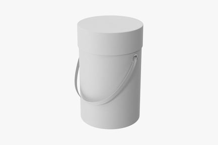 Preview: Round Cardboard Food Container with Handle