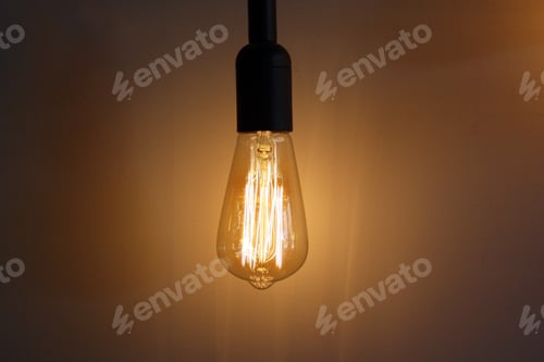 Preview: Vintage Lightbulb Radiating Soft Glowing Warmth