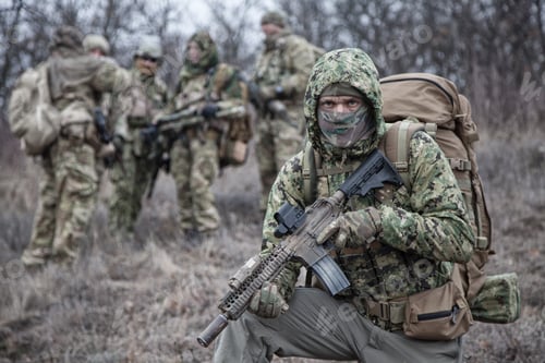 Preview: Portrait of army elite tactical group fighter