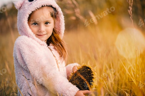 Preview: Portrait of cute little five year old girl